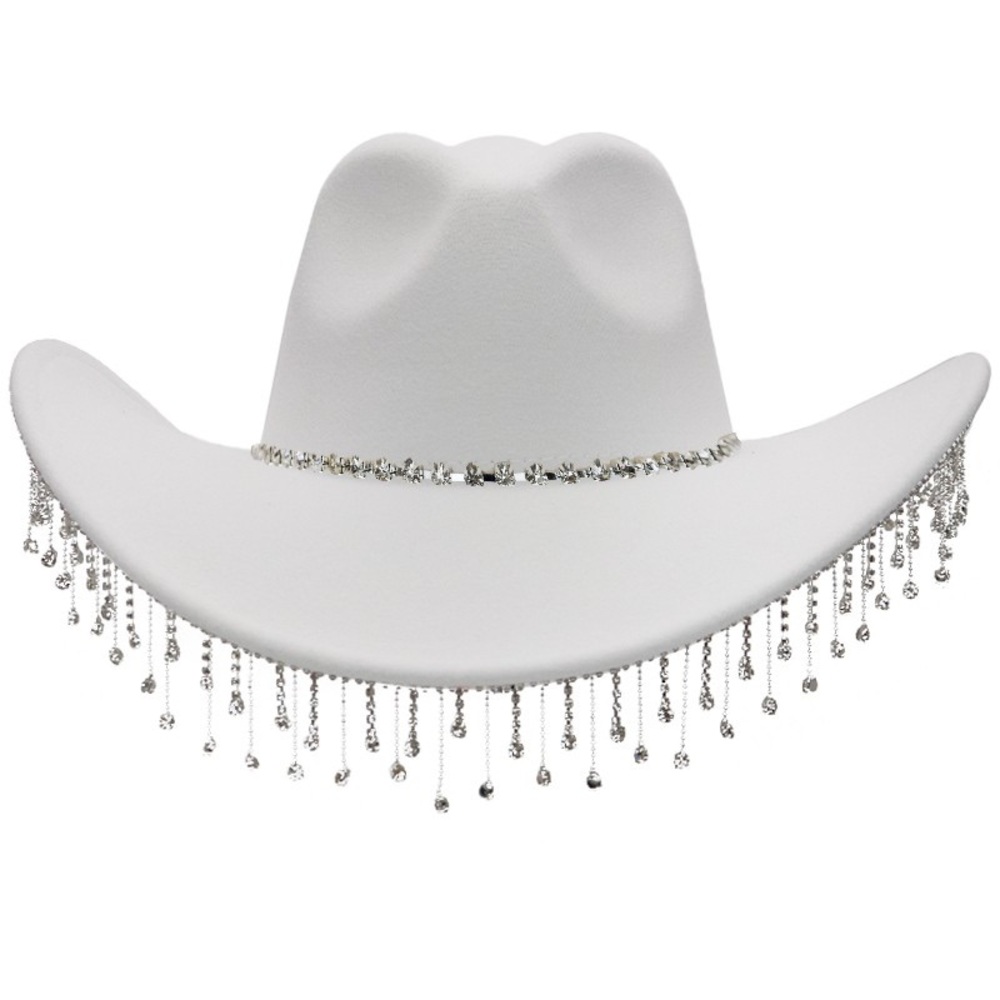 Crystal Bridal white rhinestone cowboy hat